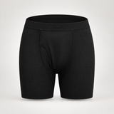 Garrison leak-proof boxer brief in black, front view