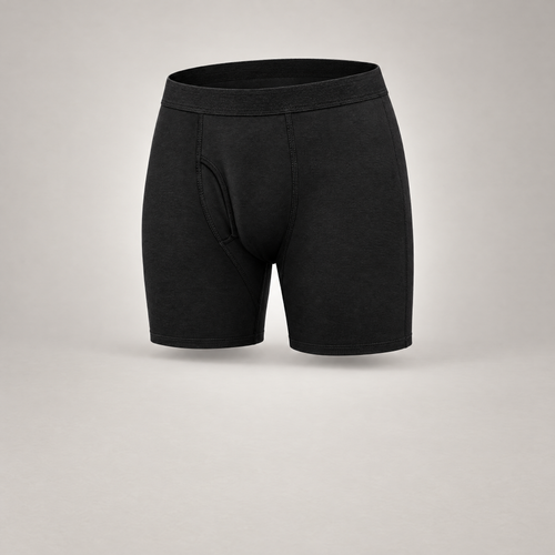 Leak-proof boxer brief for men in black