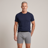 Man wearing the gray leak-proof boxer brief