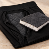 Cut-away of the absorbent panel showing its layers