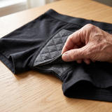 Inside the Garrison boxer brief: the sewn-in absorbent panel